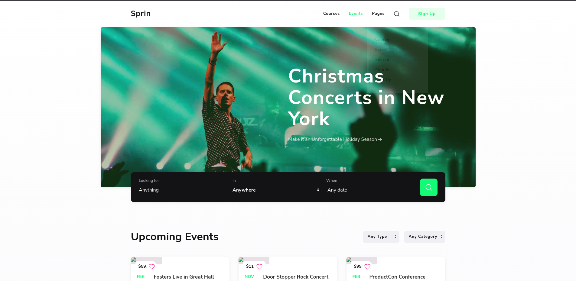 Landing page design preview